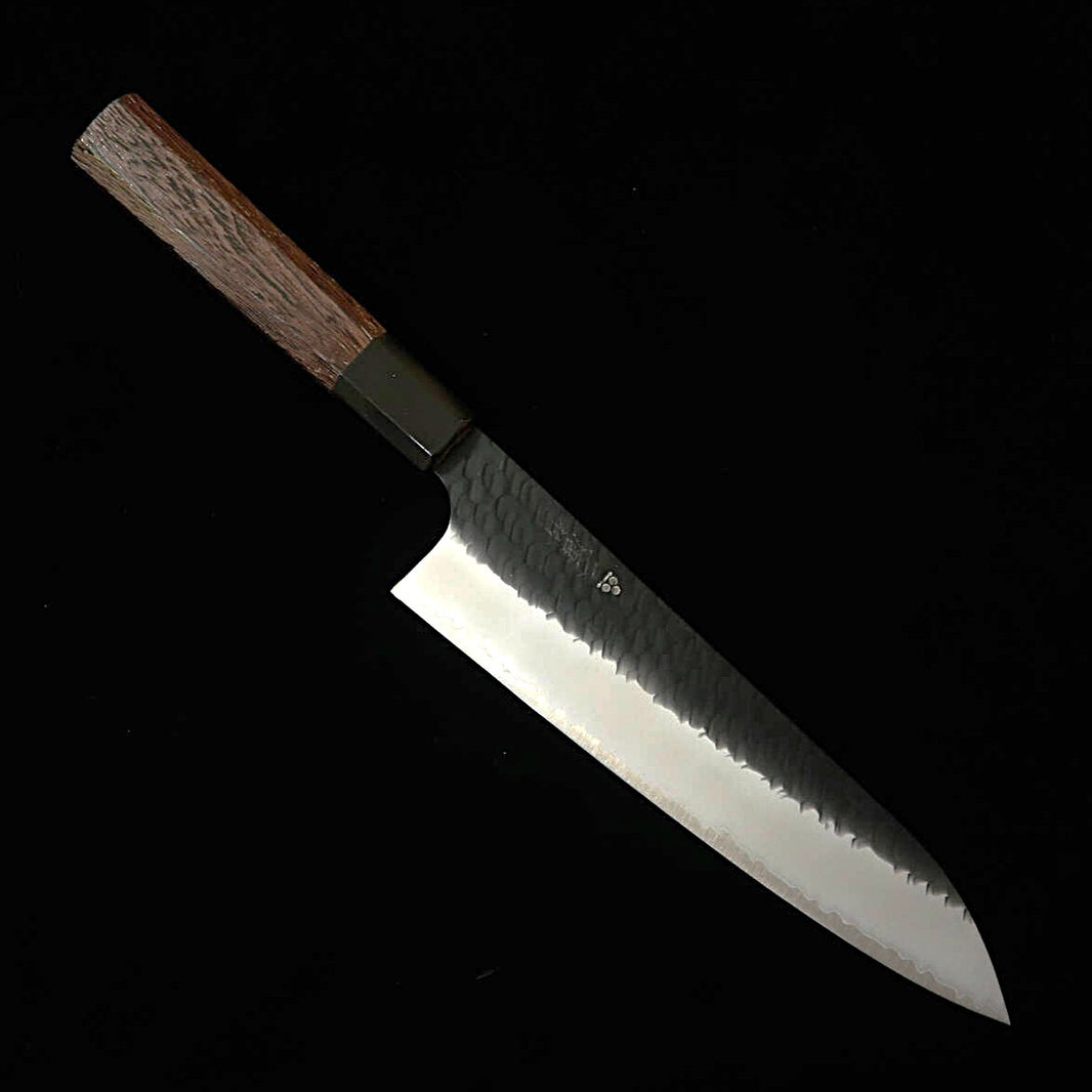 NIGARA (NITOU) gyuto SG2 acabado negro martillado, mango de wengué octogonal (210 mm)