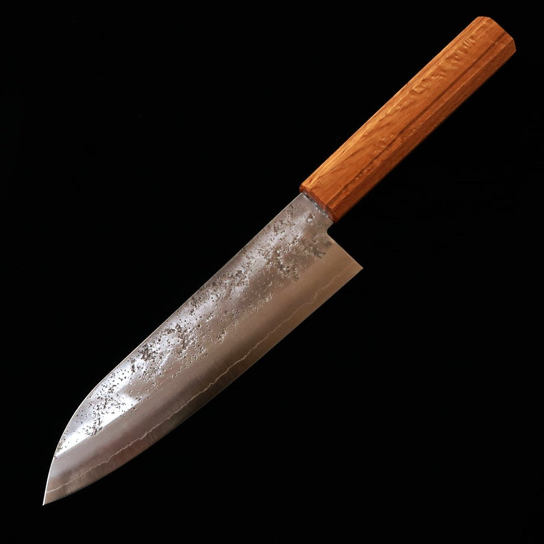 MIURA Santoku, Ginsan steel, Polished with Oak Octagonal Handle (165mm)