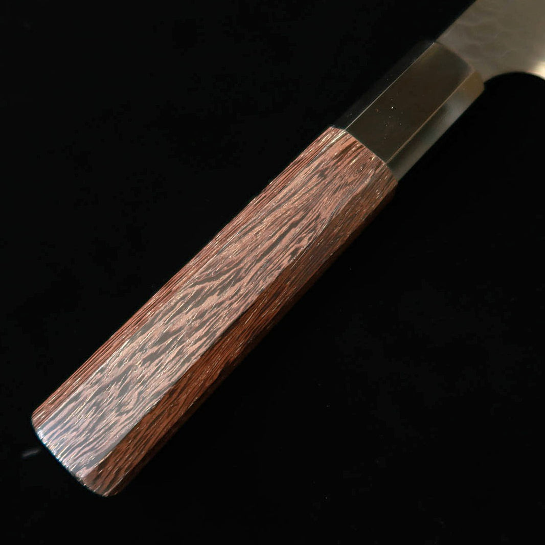 NIGARA (NITOU) gyuto SG2 acabado negro martillado, mango de wengué octogonal (210 mm)