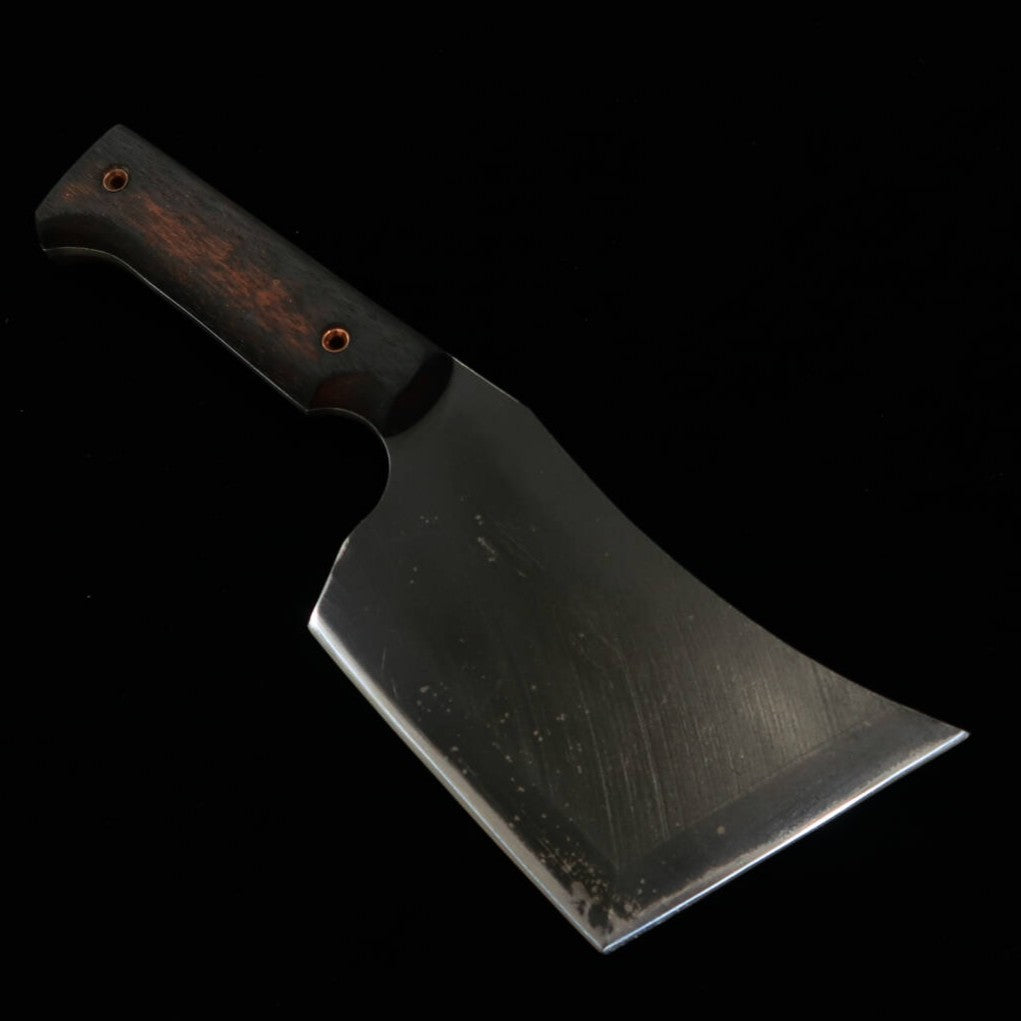 ZERO Kaji Black Cat II 80CrV2 mango de madera natural con funda de Kydex (110 mm)