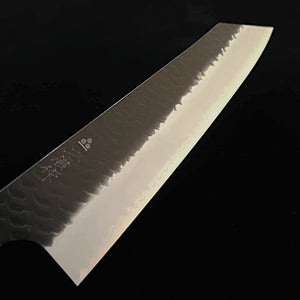 Cuchillo gyuto estilo kiritsuke NIGARA, acero SG2, acabado negro martillado, mango octogonal de wengué (240 mm)
