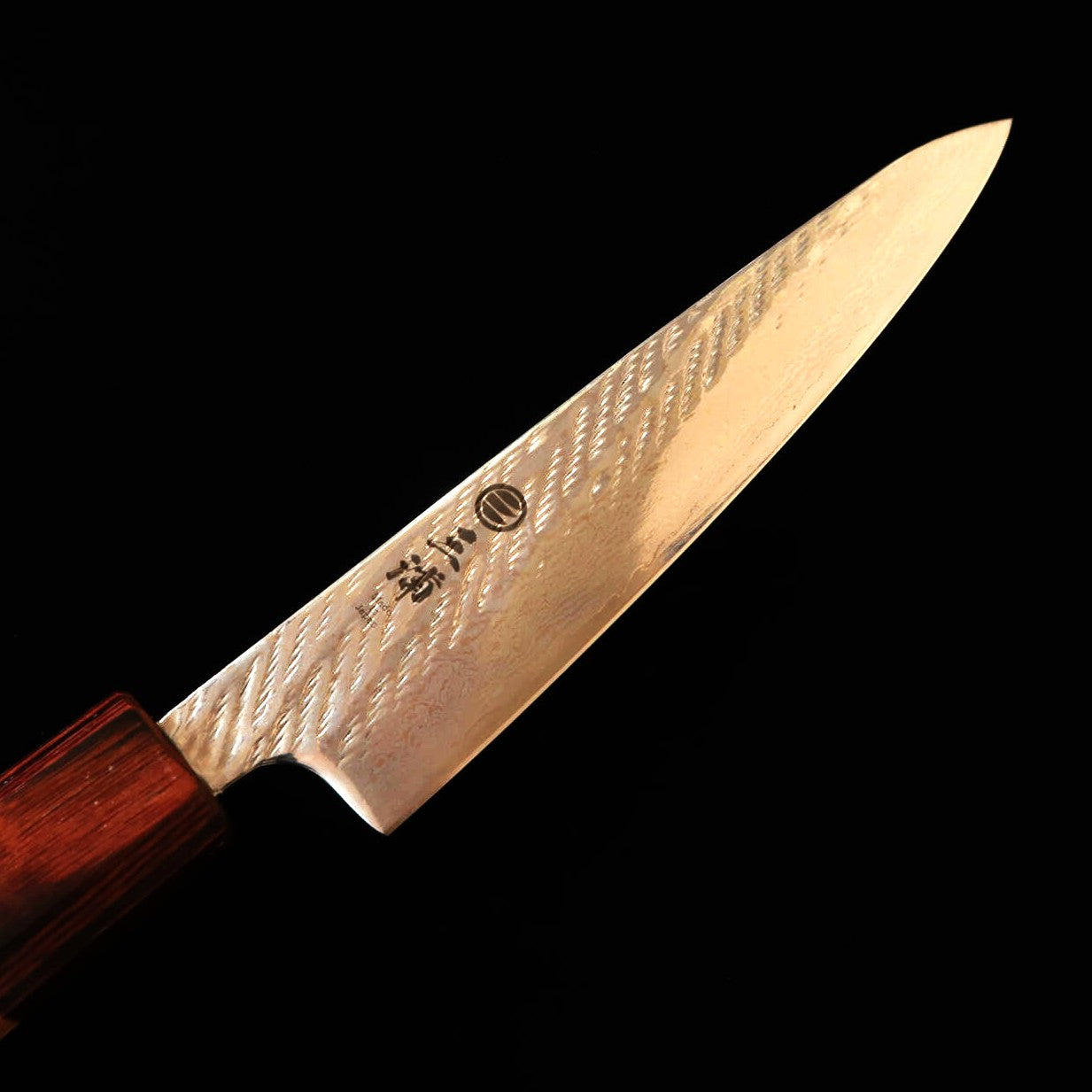 Miura Ginsan Petty Knife, Rope Pattern Damascus with Keyaki Octagonal Handle (135mm)