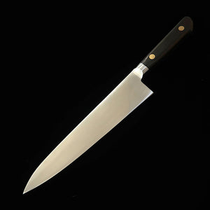 MISONO gyuto EU Carbon com gravação floral cabo laminado preto (210 mm)