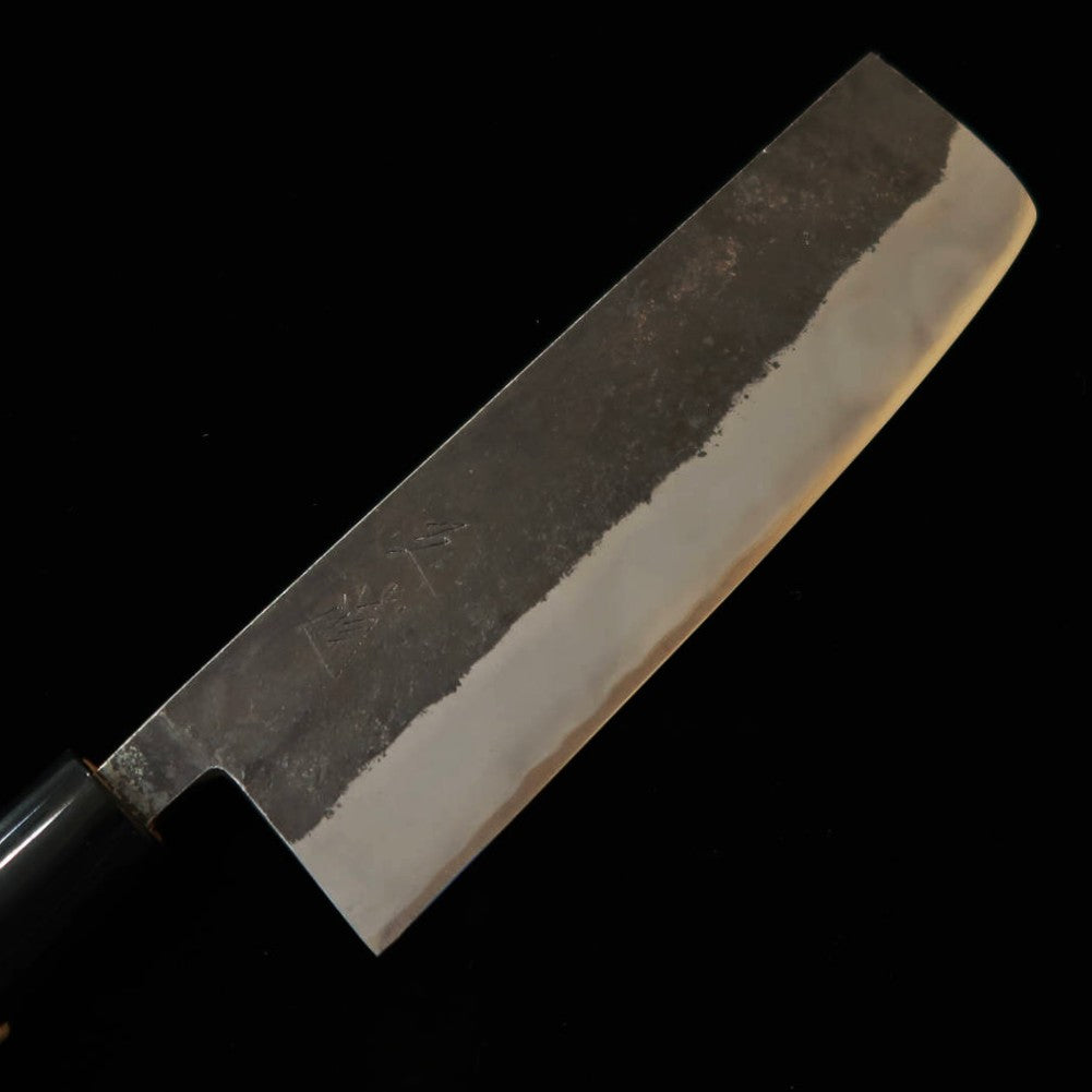 三浦MIURA 菜切 青紙二号 黒打ち PC朴柄（165mm）