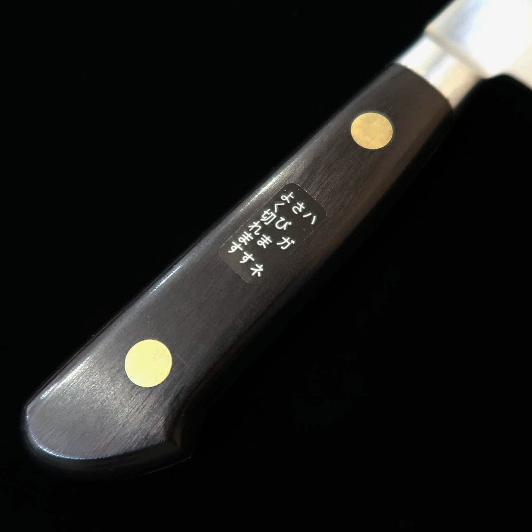 MISONO Misono gyuto EU Carbon con grabado floral mango de laminado negro (210 mm)