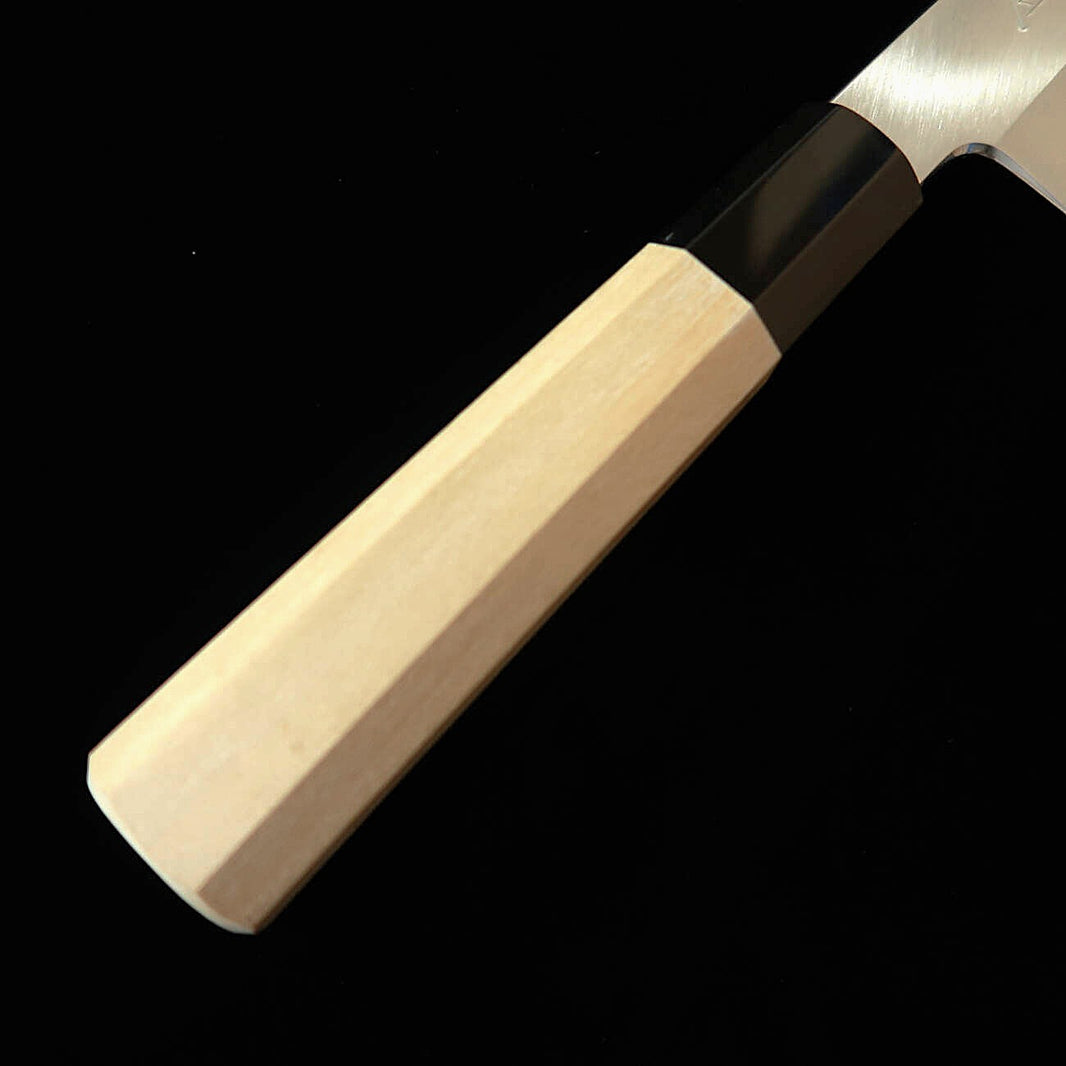 HADO Santoku, Pure White Steel no.1, Stainless Clad with Buffalo Horn Octagonal Handle (180mm)