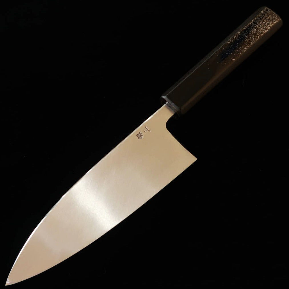 Couteau Deba Kagekiyo, acier Gin-Gami #3, manche laqué Hirame (moucheté), (165mm)