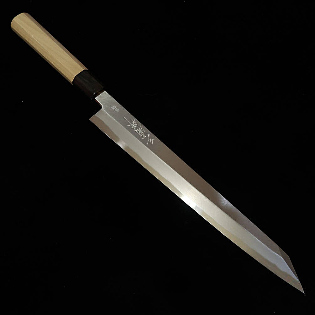 三浦 MIURA 切付柳刃 青霞 青紙二号 朴八角水牛柄 （270/300mm）
