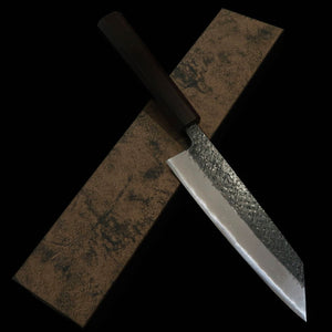 TOSAMUNEISHI Bunká Aogami nº2 martillado, acabado negro, mango octogonal de ébano (165 mm)