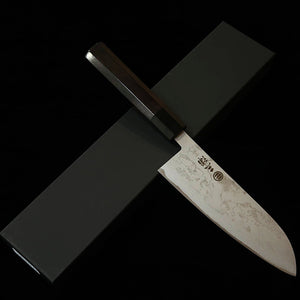 MIURA santoku, acier blanc, damas, manche octogonal en ébène (165 mm)