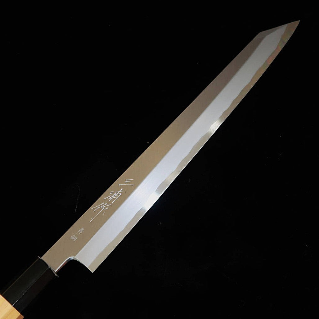 三浦 MIURA 切付柳刃 青紙一号 青波  一位八角柄 鞘付き（270/300mm）