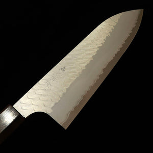 NIGARA Nitaka Hamono Santoku SG2 polida martelada cabo octogonal de ébano (180 mm)