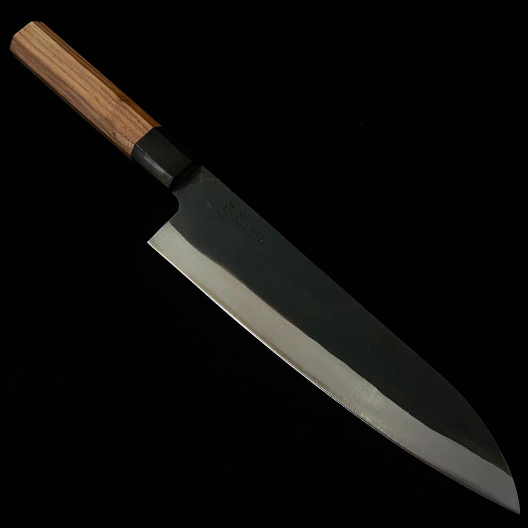 左頼光 HIDARI YORIMITSU 牛刀 青紙一号 黒打ち 胡桃柄 （210mm）