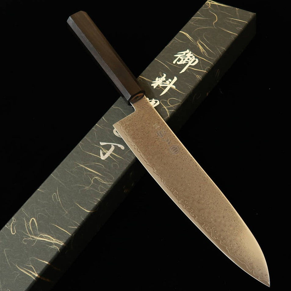MIURA Miura Gyuto VG10 Damasco integral, mango monobloque de ébano (210 mm)