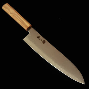 三浦 MIURA 牛刀 VG10  全面ダマスカス オリーブ一体型柄（210mm）