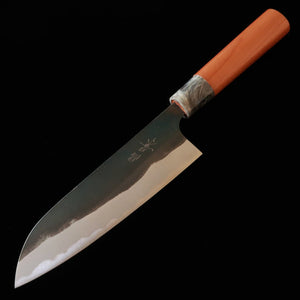Santoku MASAKAGE Agua, Aogami no.2, acabado kurouchi, mango de cerezo americano (170 mm)