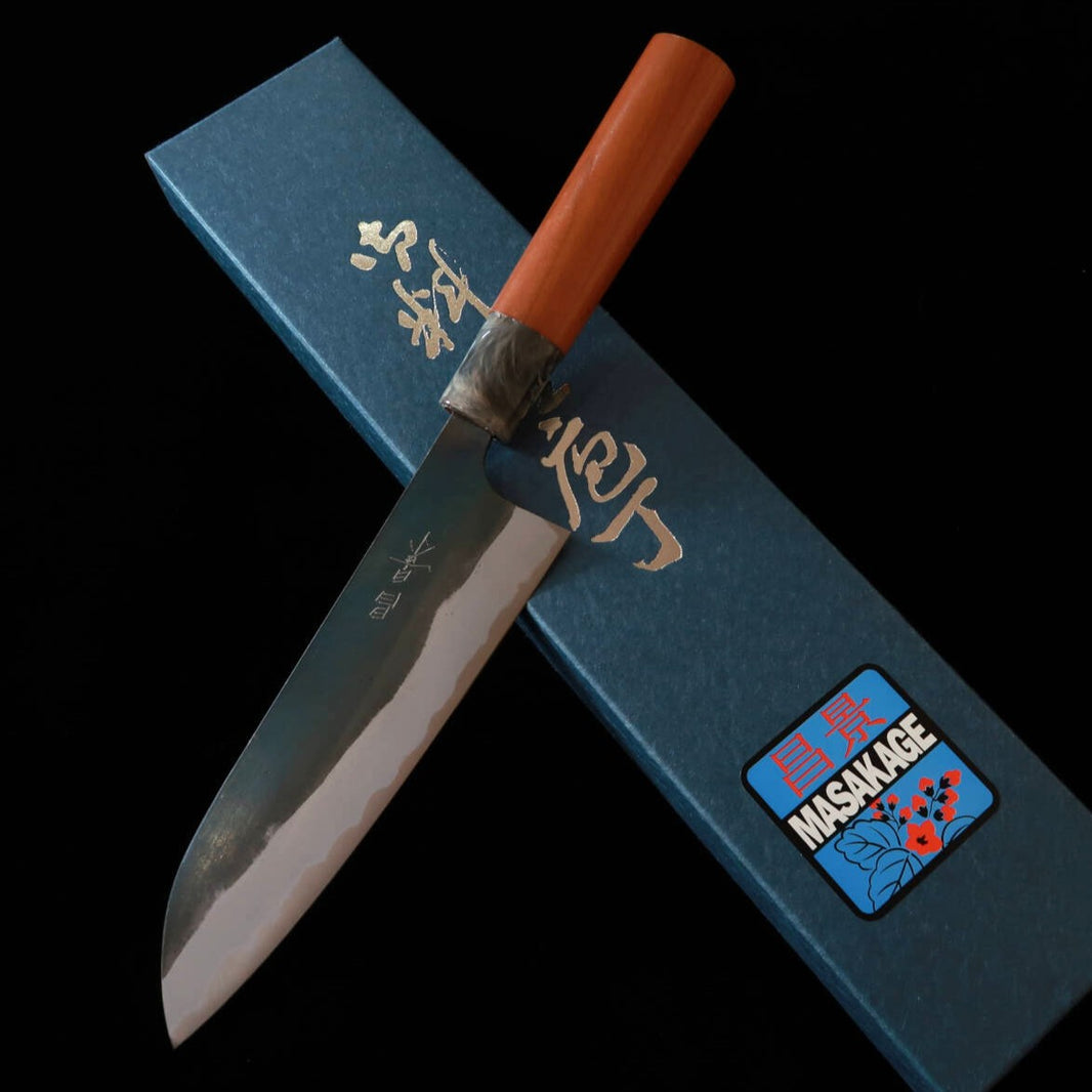 昌景MASAKAGE 水 三徳 青紙二号 黒打ち アメリカンチェリー柄（170mm）