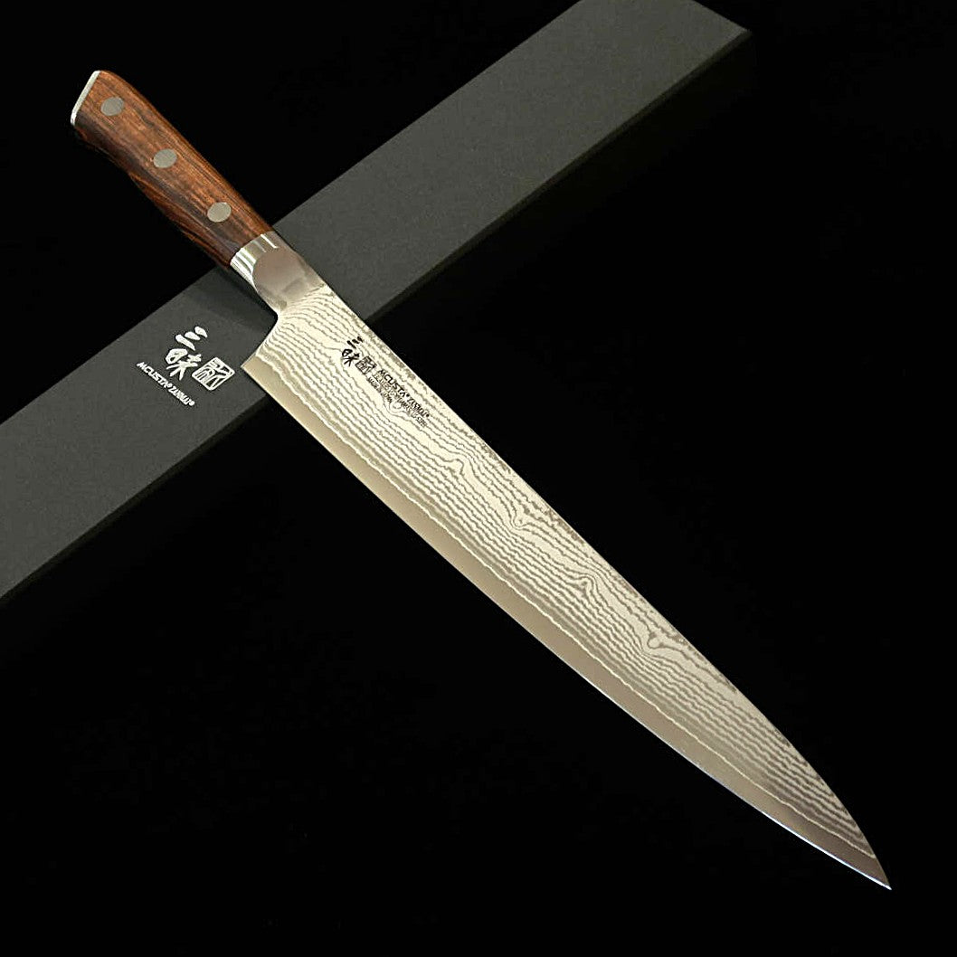 [New Standard] ZANMAI MCUSTA Classic 3 Damascus Sujihiki Ironwood (240/270mm)