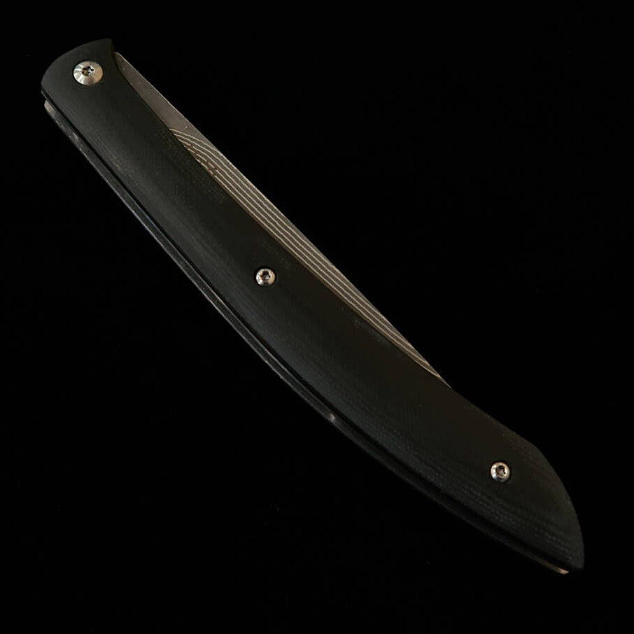 SAJI TAKESHI R2 couteau à steak pliant, Micarta noire (100 mm)