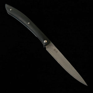 SAJI TAKESHI R2 couteau à steak pliant, Micarta noire (100 mm)