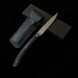 SAJI TAKESHI R2 couteau à steak pliant, Micarta noire (100 mm)
