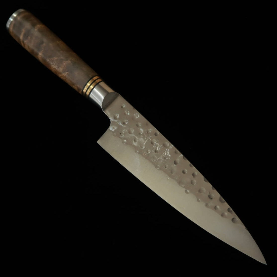 Takeshi Saji SG2 Petty Knife Hammered with Karin Handle (130mm)