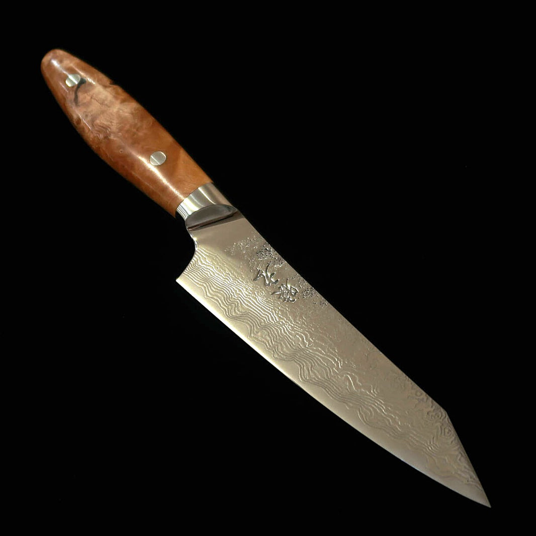 猿九 ENKYU 切付ペティ 蜩シリーズ SG2 ダマスカス 花梨瘤ハンドル (135mm)