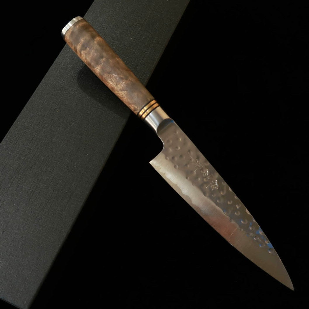 Takeshi Saji SG2 Petty Knife Hammered with Karin Handle (130mm)