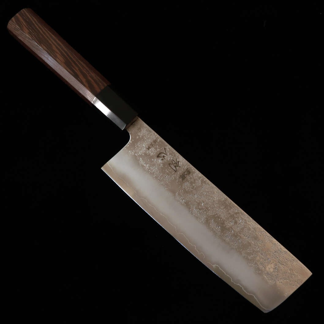 HATSUKOKORO Ginsan Steel Nakiri with Nashiji finish and Wenge Handle (170mm)