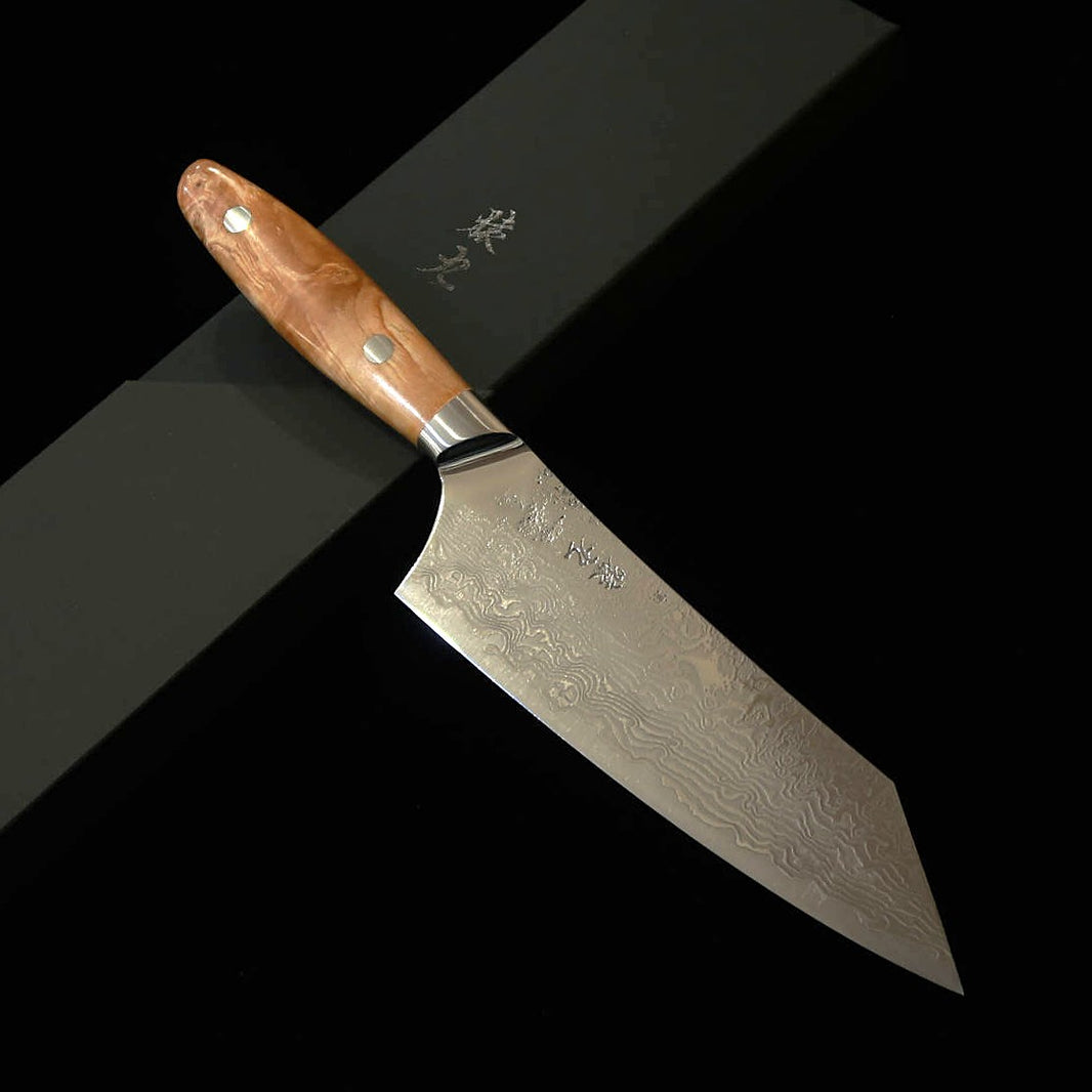 猿九 ENKYU 文化 蜩シリーズ SG2 ダマスカス 花梨瘤ハンドル (180mm)