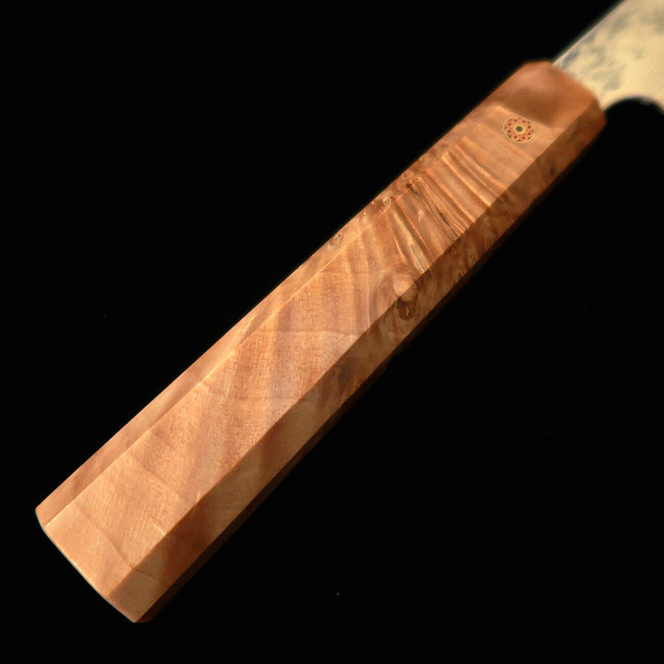 Enkyu Ko-Bocho Série « Homura-Kumo » SG2 Damas Manche octogonal en Loupe d'Amboine (135 mm)