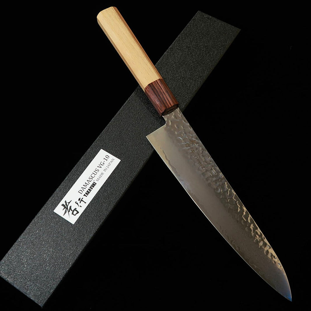 Sakai Takayuki gyuto VG10 damasco 33 camadas cabo octogonal de olmo-japonês (240 mm, 210 mm)