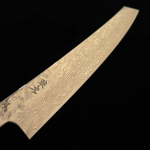 ENKYU Saruku – Sujihiki, série Honkumo, SG2 damas, manche octogonal en loupe de bois de rose (270 mm)
