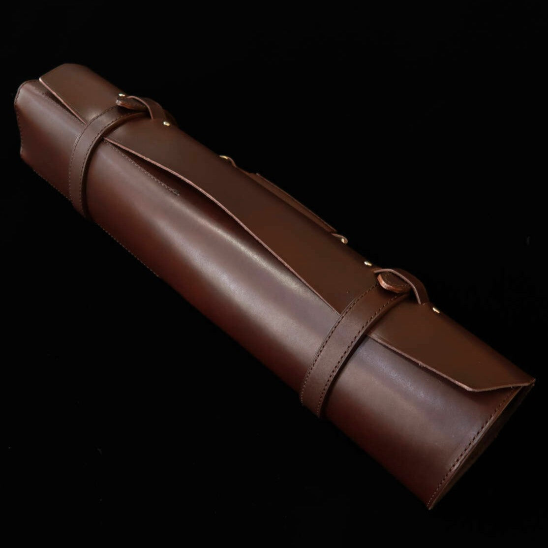 YOKU leatherworks, rollo de cuero para cuchillos, marrón