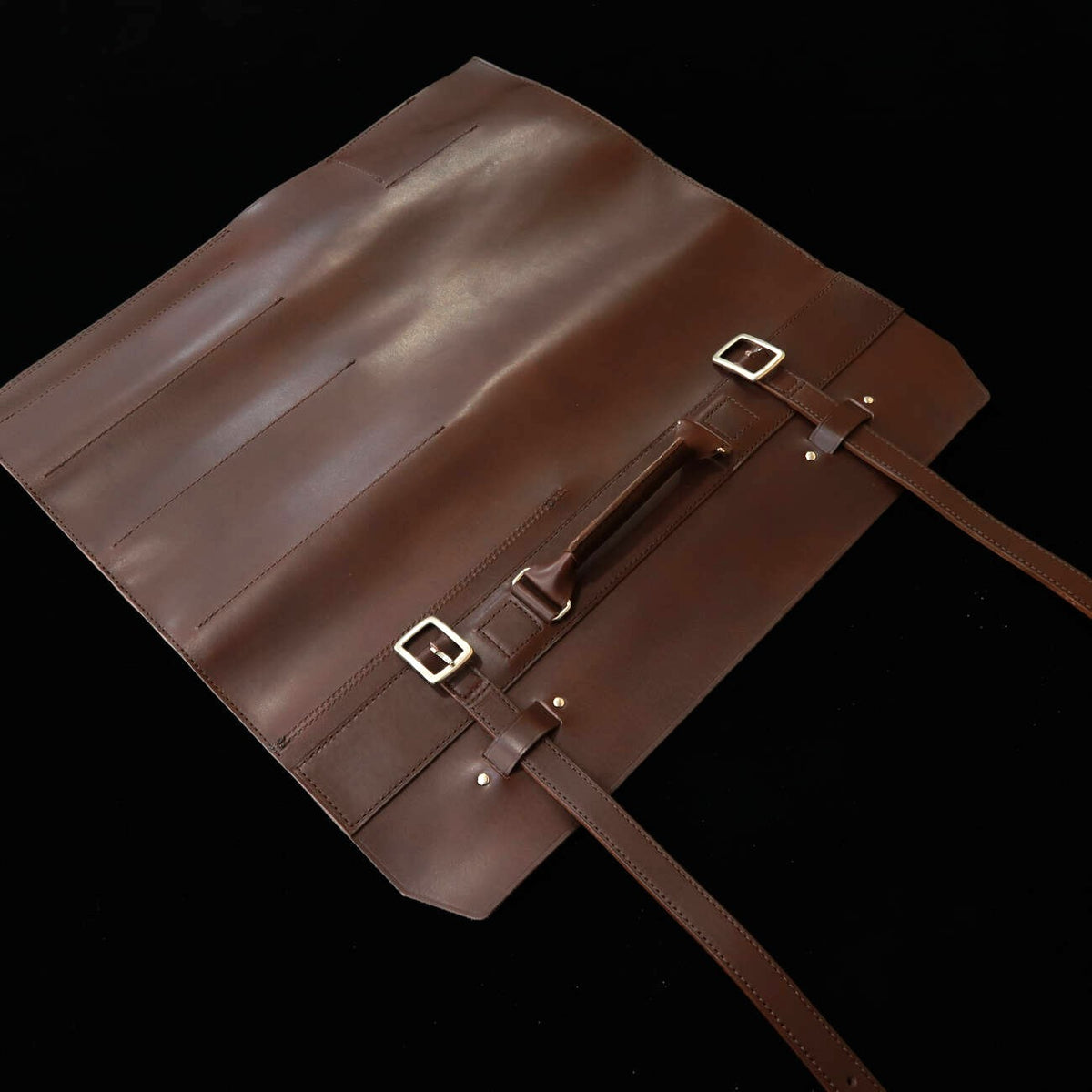 YOKU leatherworks, rollo de cuero para cuchillos, marrón