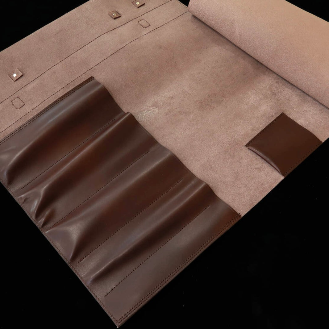 YOKU leatherworks Rolo de couro para facas marrom