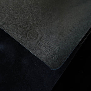 YOKU leatherworks Funda enrollable lavable de cuero para cuchillos, negra
