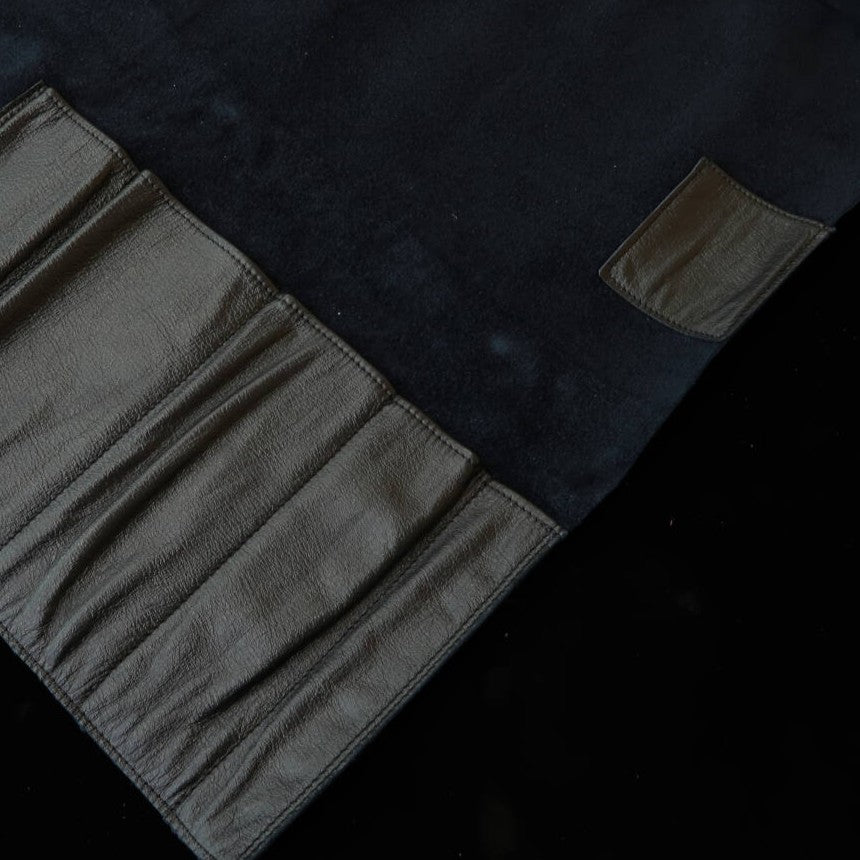 YOKU leatherworks Porta-facas em couro lavável (knife roll) – Preto