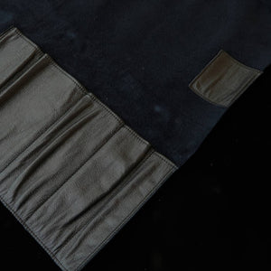 YOKU leatherworks Funda enrollable lavable de cuero para cuchillos, negra