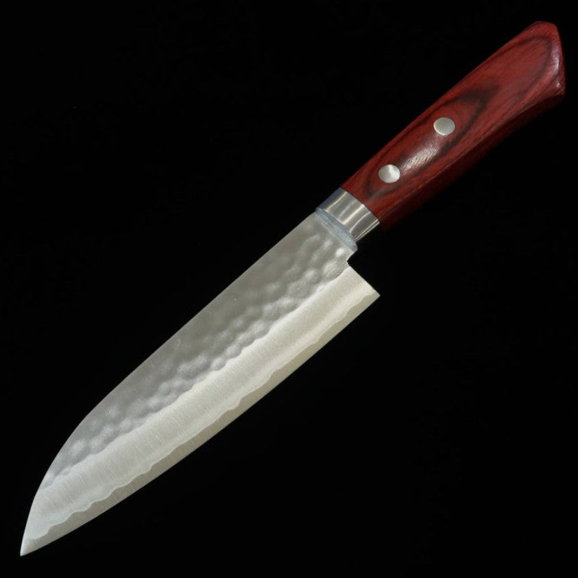 MIURA – Petit santoku VG1, martelé, manche résine rouge (135 mm)