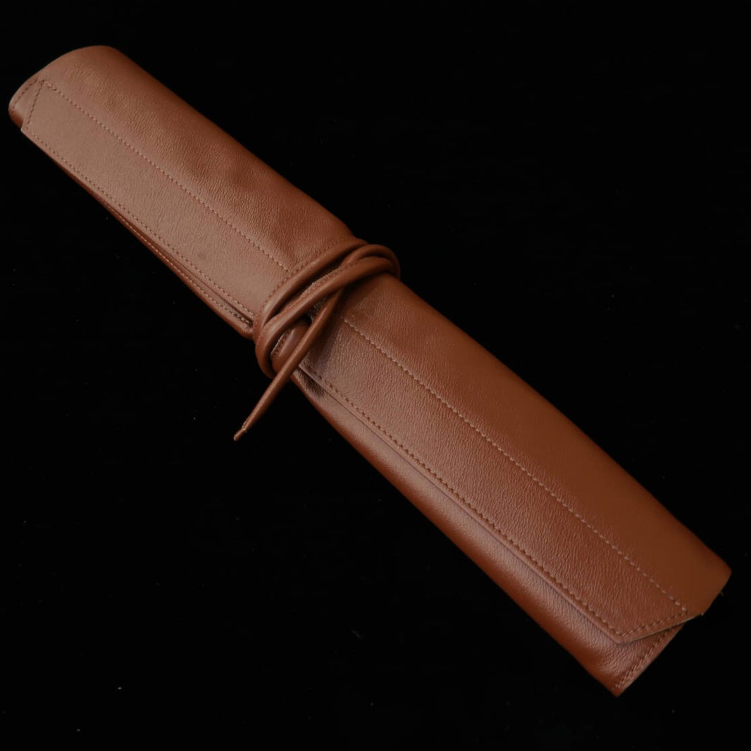 YOKU leatherworks Estojo de facas em couro lavável, marrom