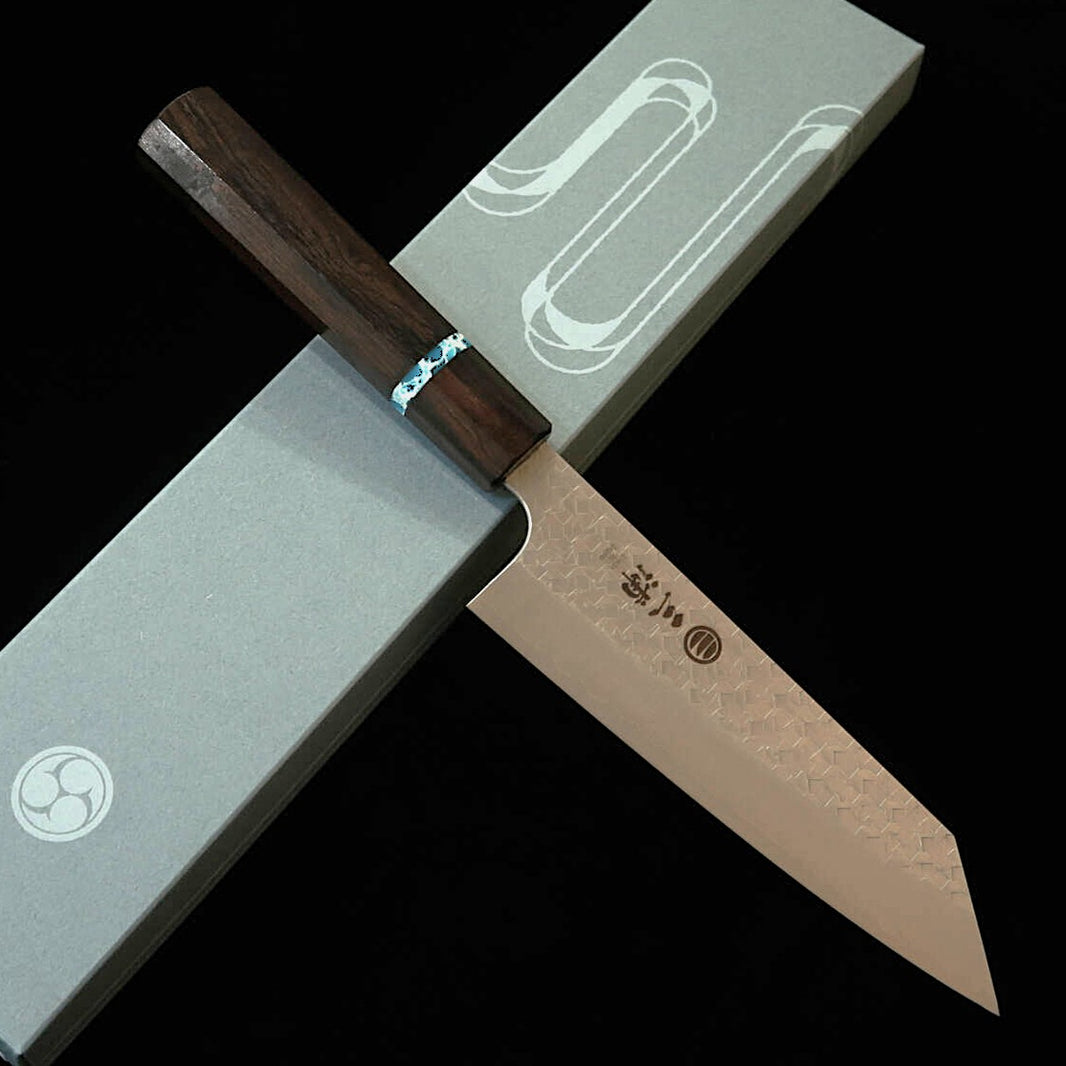 Miura MIURA bunka SG2 martelado, cabo octogonal em ébano com turquesa (165 mm)