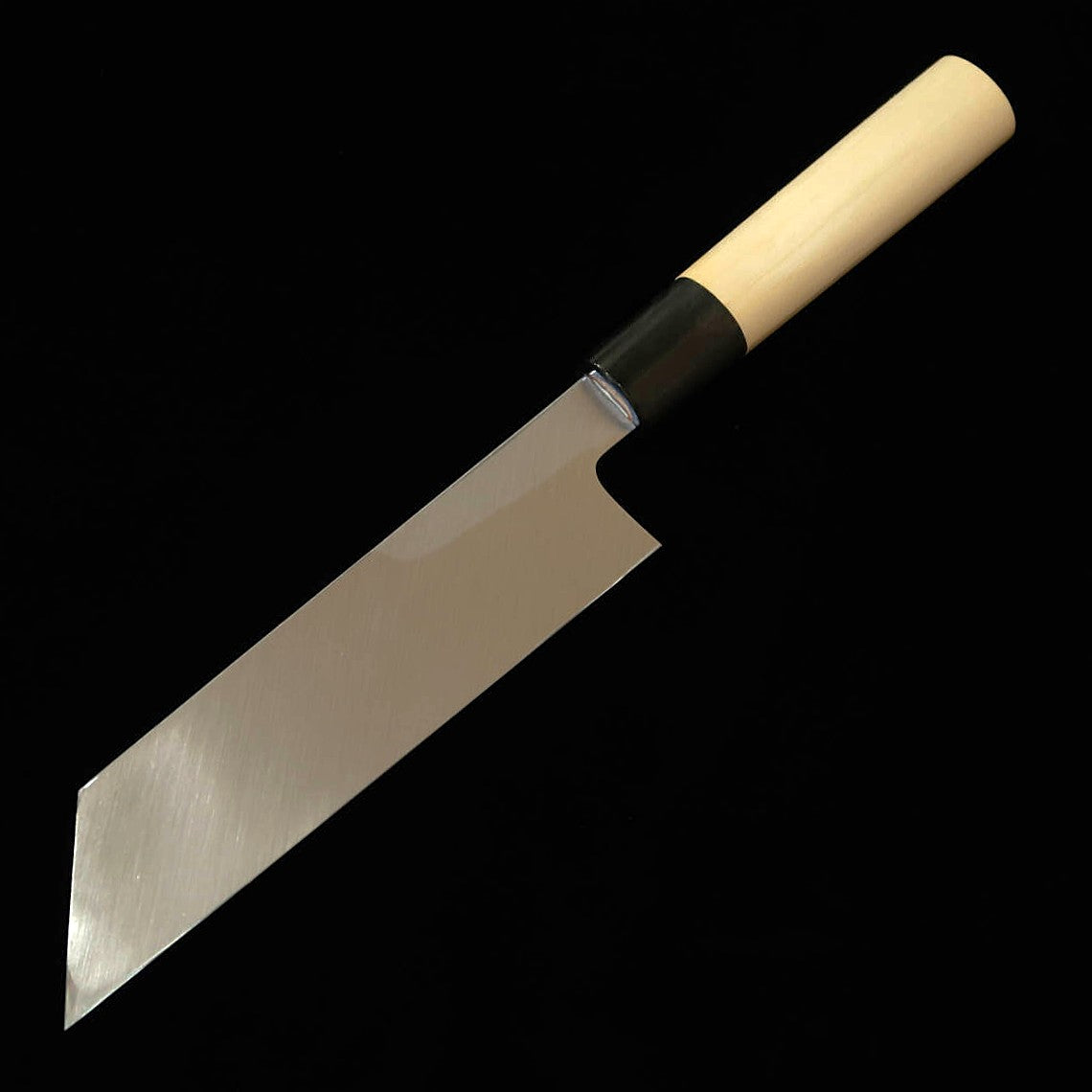 YOSHIHIRO – Couteau kenmuki, acier Shirogami n°2, manche rond en magnolia avec virole en corne de buffle (180 mm)