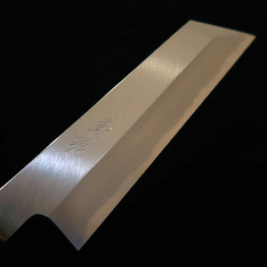 YOSHIHIRO – Couteau kenmuki, acier Shirogami n°2, manche rond en magnolia avec virole en corne de buffle (180 mm)