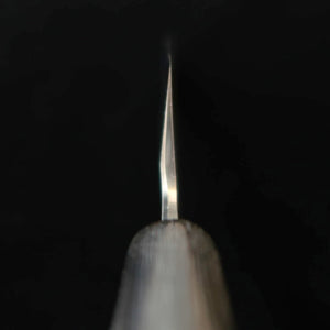 YOSHIHIRO – Couteau kenmuki, acier Shirogami n°2, manche rond en magnolia avec virole en corne de buffle (180 mm)