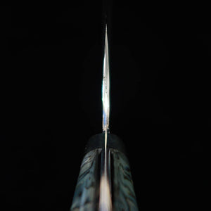 Nigara Cutelaria NIGARA Gyuto Kiritsuke SG2 Acabamento Martelado Preto Cabo de Madrepérola (210mm)