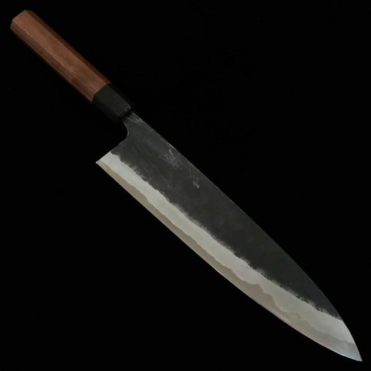 三浦 MIURA by Shindo 牛刀 青紙二号 黒打ち ウォルナット八角柄（240/270mm）