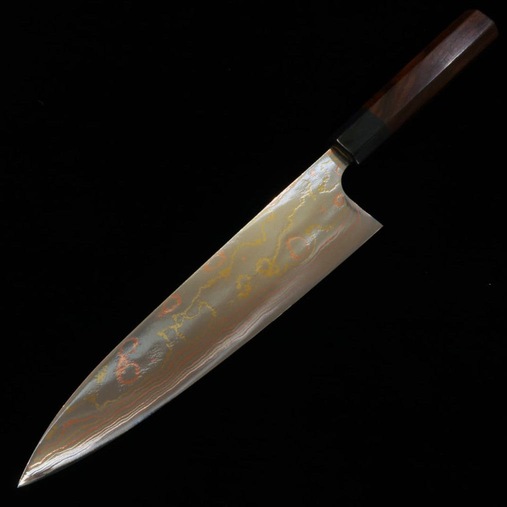 Takeshi Saji Aogami No. 2 Colored Damascus Gyuto Rosewood Handle (210/240/270mm)