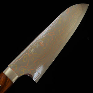 Saji Takeshi SAJI TAKESHI Aço Azul #2 Damasco Colorido Santoku Cabo de Ironwood (180mm)