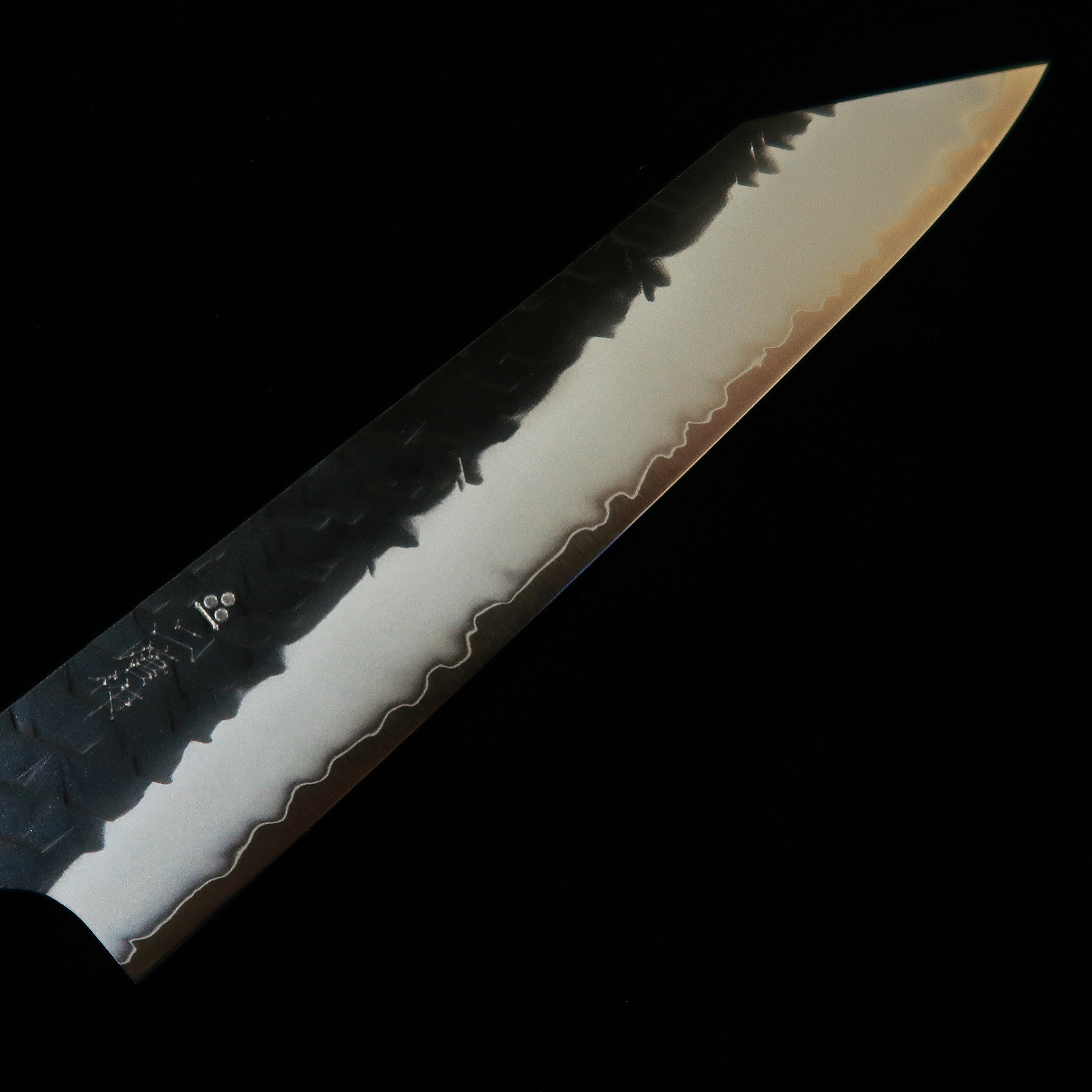 二唐刃物鍛造所 NIGARA 切付ペティ SG2 鎚目 黒打 ウェンジ八角柄